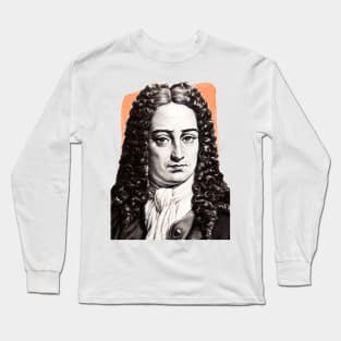 German Polymath Gottfried Wilhelm Leibniz illustration Long Sleeve T-Shirt